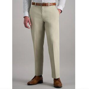 Haggar Men's Premium No Iron Khaki Pant Expandable Waist 44W x 32L NWT
